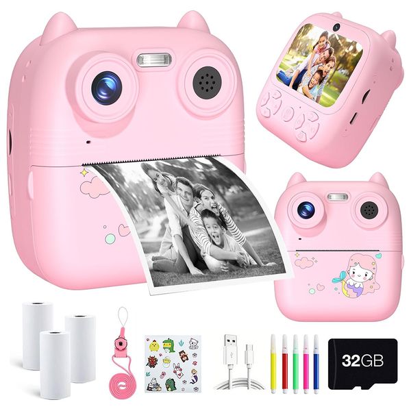 Digital Video Instant Print Camera for Kids - 1080P HD Instant Print Photo