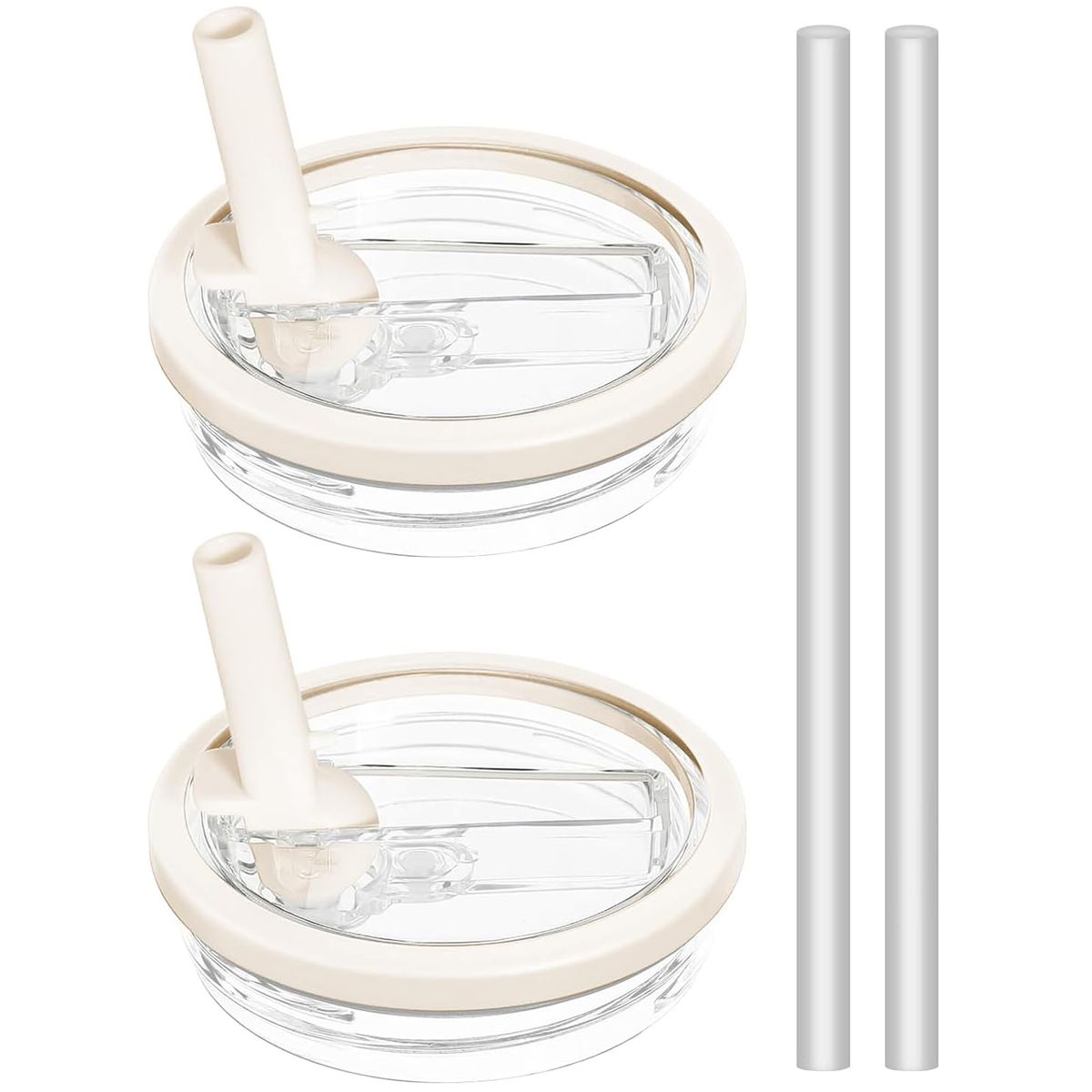 Anti Spill Lid for Cup Quencher 40oz Tumbler Set of 2 with Extra Straws