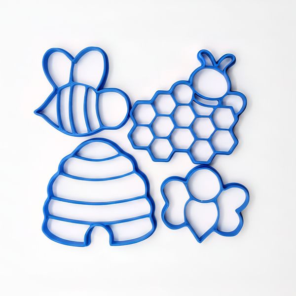 Bee Cookie Cutter Set - 4 Pieces, Medium (8 cm)