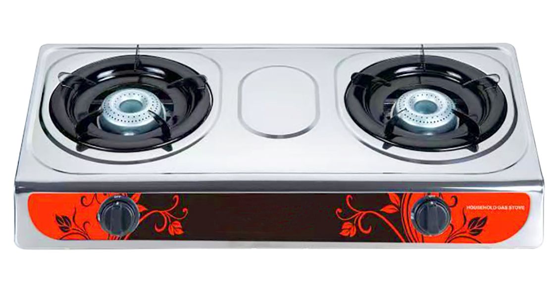 Stainless Steel Two Burner Auto Ignition LP Gas Stove Flower Shop