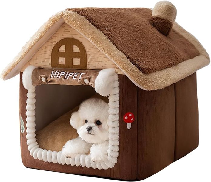 Soft Warm Cat and Dog House Bed Cartoon Indoor Pet Shelter with Cushion