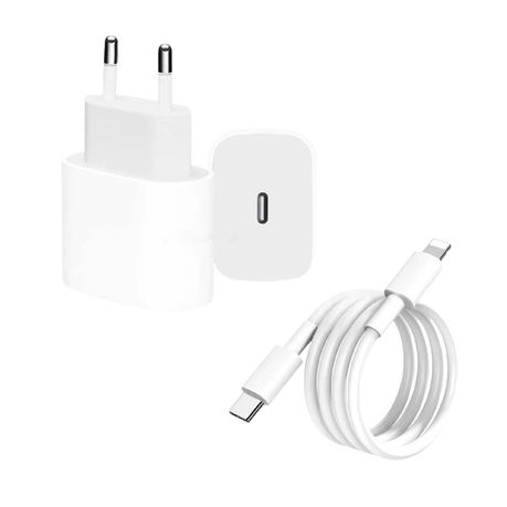20W Fast Charger USB-C Power Adapter / 1M PD Cable pour iPhone