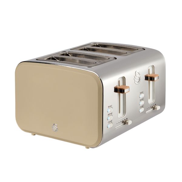 Swan Nordic Oatmeal Stainless Steel 4 Slice Toaster