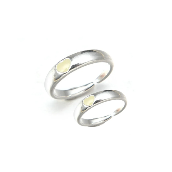 Valentine Gift, Romantic Luminous Heart Rings For Lover's Glow In Dark