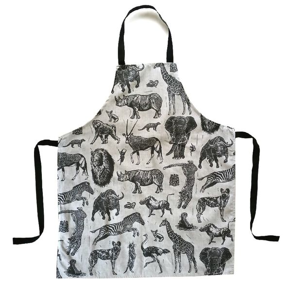 Blockprint Animal Wildlife Apron 80x66cm