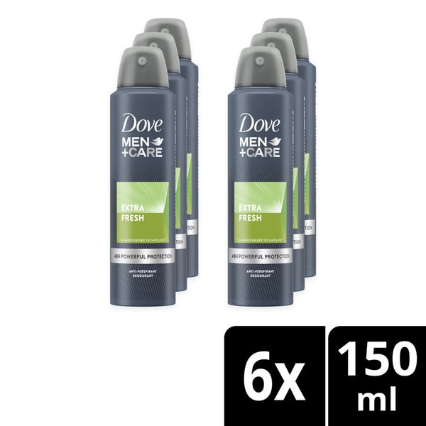 Dove Men+Care Extra Fresh Antiperspirant Deodorant Body Spray 6x150ml