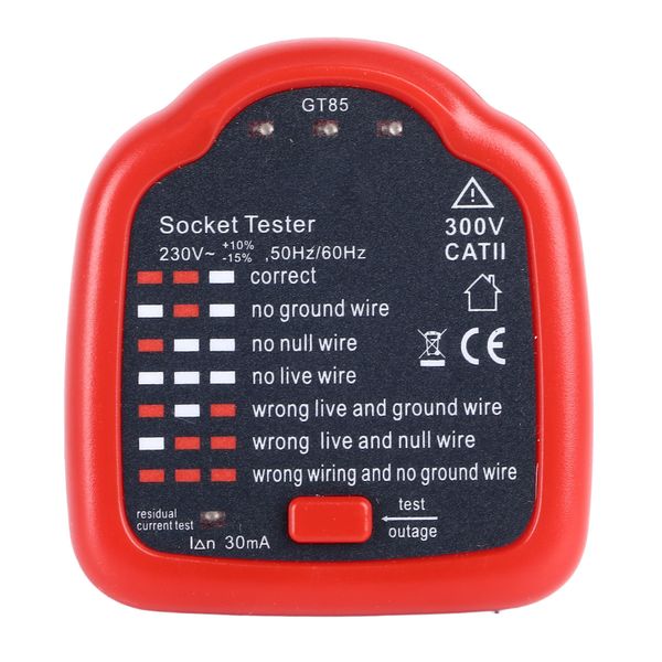 Outlet Socket Tester for AC Voltage &amp; Polarity