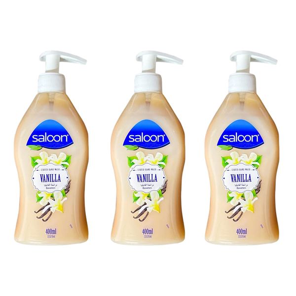 Saloon Liquid Hand Wash Soap - Vanilla - 400ml - 3 Pack