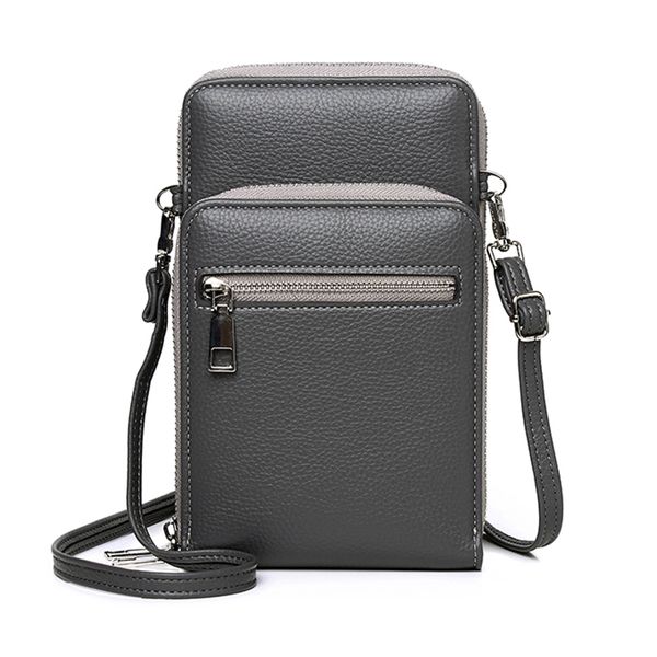 Men Crossbody Leather Messenger Bag Cellphone Holster Pouch Wallet – Brown