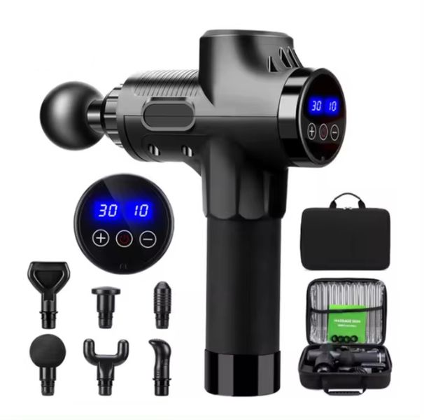 Professional Deep Tissue Massage Gun - 30 Speeds, 6 Heads