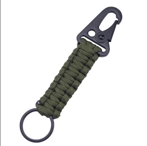Camping Keyring Survival Kit With Carabiner- Green