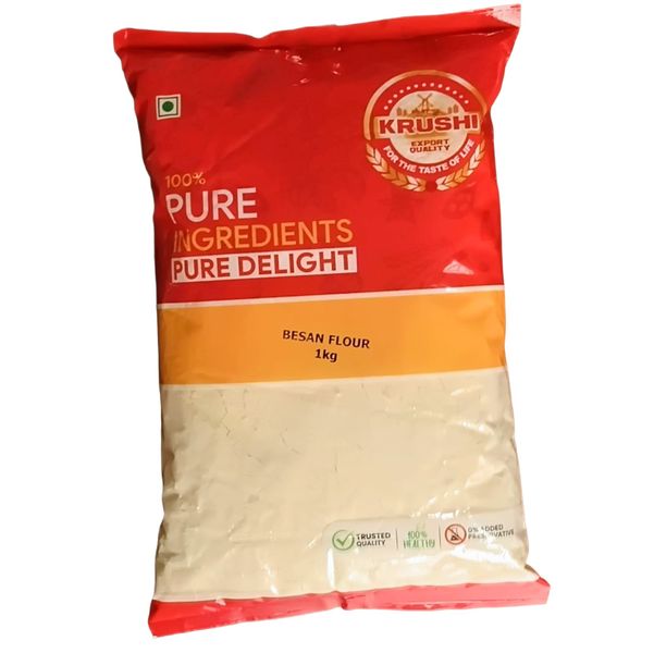 Krushi 100% Pure Besan Flour (Chickpea / Gram Flour) - 1kg