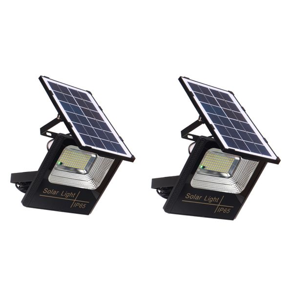2 Pack - 15w Solar LED Floodlight With Remote