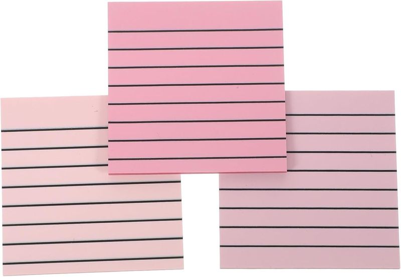 Gradient Pink Portable Note Pads Transparent Lined Sticky Memo Books