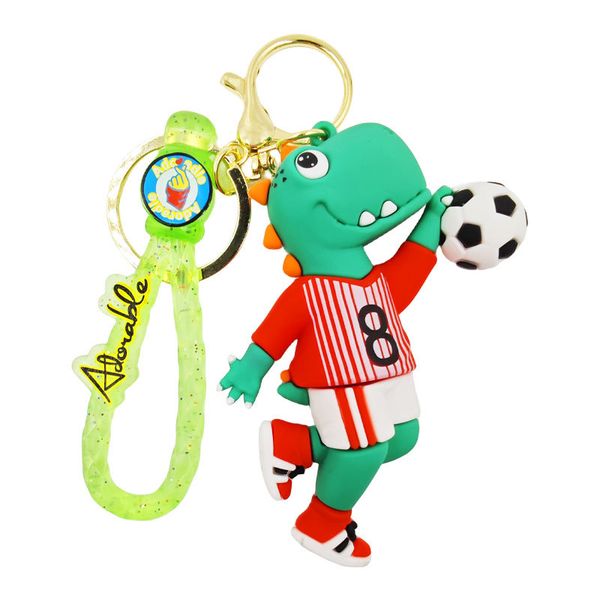 Football Dinosaur - Number 8 Jersey Keychain