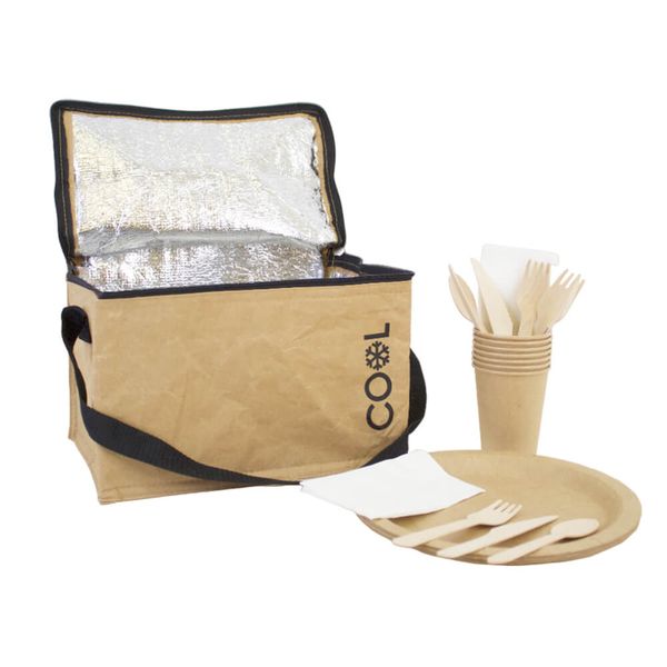 Disposable &amp; Biodegradable Cutlery Picnic Set with Cooler bag