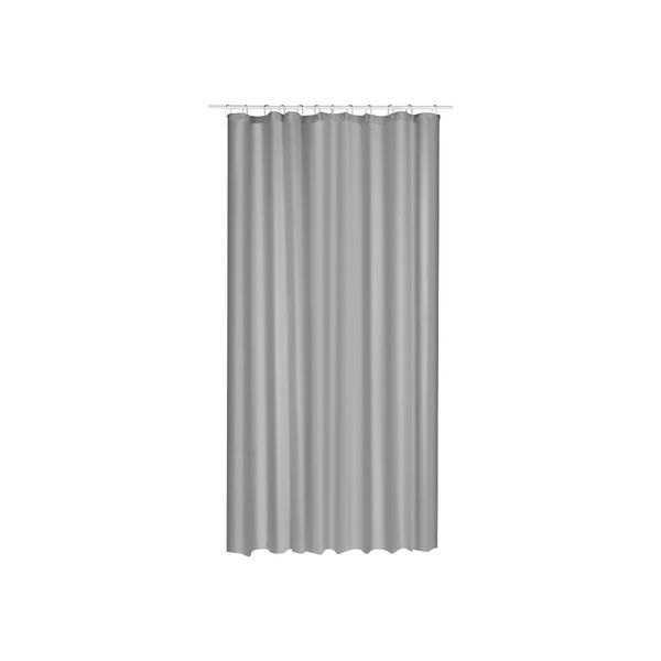 Plastic Taped Shower Curtain With Clear Plastic Hooks