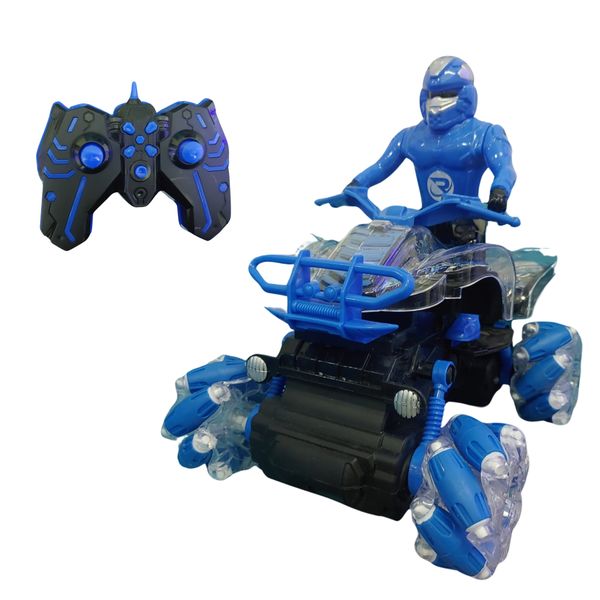 Remote-Controlled Toy Quad Bike with Action Figure - Blue