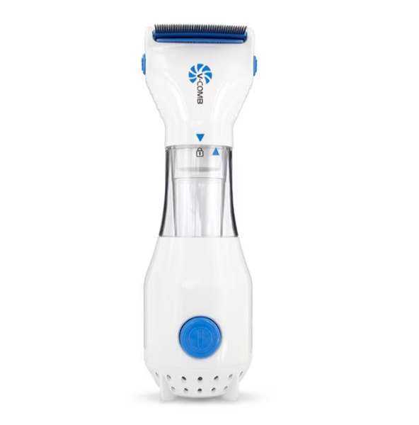 Vacuum brush for lice/parasite removal, LED lighting