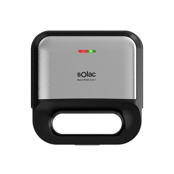 Solac Sandwich Maker 3 in 1 Snack Maker 2 Slice Non-Stick Silver