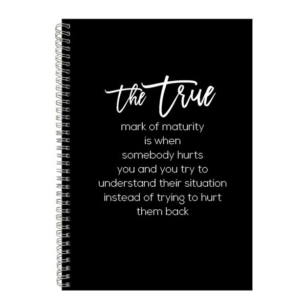 Maturity A4 Notebook Spiral Lined Motivational Sayings Graphic Notepad 160
