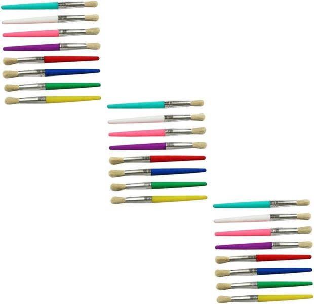 24pcs Watercolor Oil Painting Bristle Art Brush Set Drawing