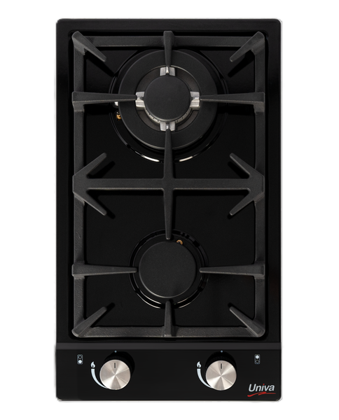 Univa 2 Burner Gas Hob - UGH02B - BLK