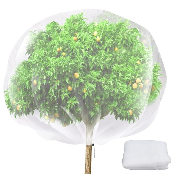 2PCS Fruit Tree Netting Cover with Drawstring Bush Netting Cover Mesh Bags