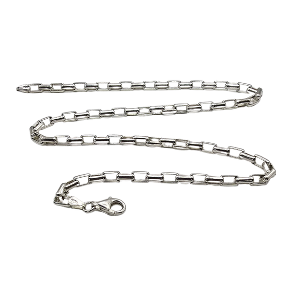 Sterling silver chain 40cm with clean oval links and a secure lobster clasp