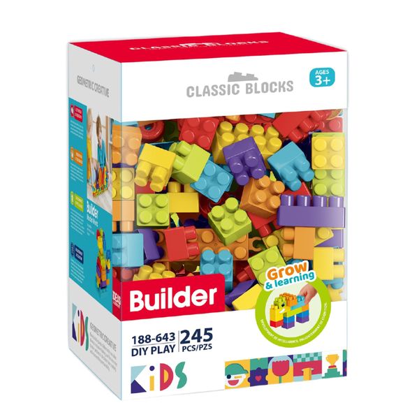 Classic 245-Piece Big Builder Blocks - DIY STEM Toy - Toys for Kids
