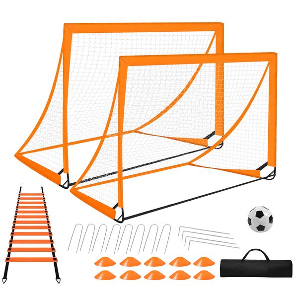 Portable Children's Football Goal Training Set of 2