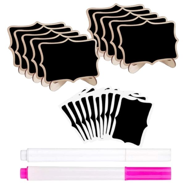 Decor Wedding Table Wooden Chalkboard Labels &amp; Liquid Pens Set of 22 - 15cm
