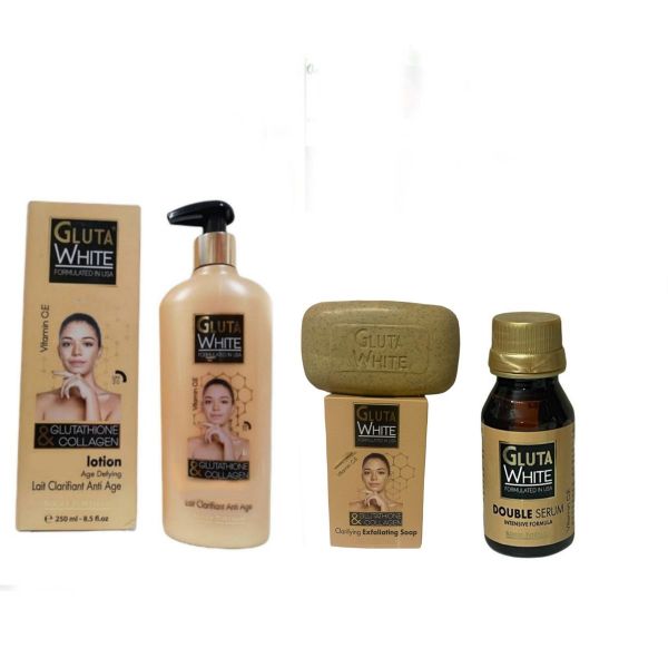 Gluta Brightening Glutathione with Collagen Kit- Lotion, Soap &amp; Serum