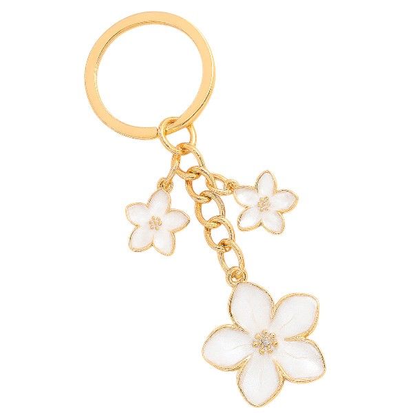 Elegant & Feminine Cherry Blossom Charm Keychain With Secure Closure