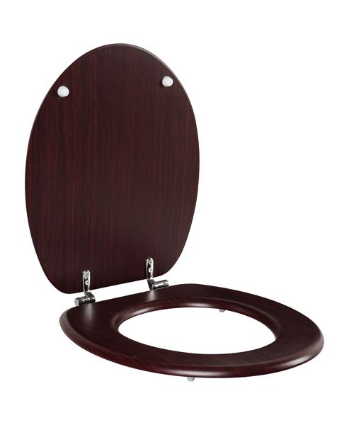 Toilet Seat MDF with Wood Grain Vinyl Wrap - Mahogany