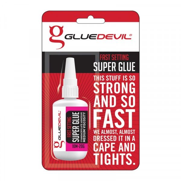 Bulk Pack 2 x GlueDevil Blister Pack Superglue -10 Meter - 20 Grams - Pink