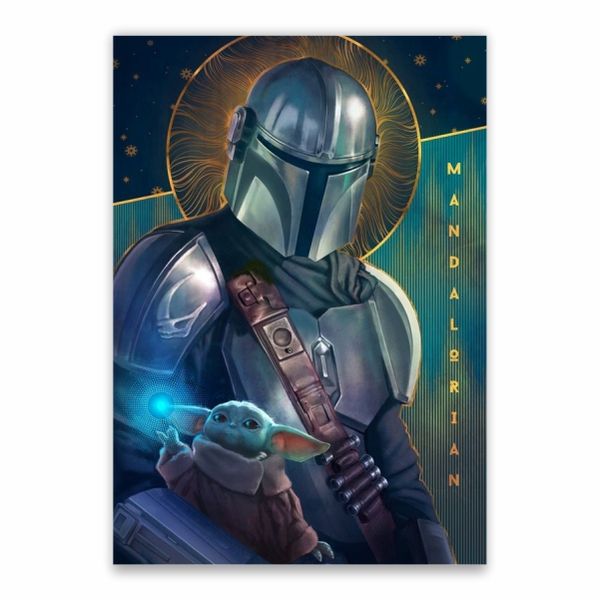 Mandalorian And Baby Yoda Decorative Poster - A1