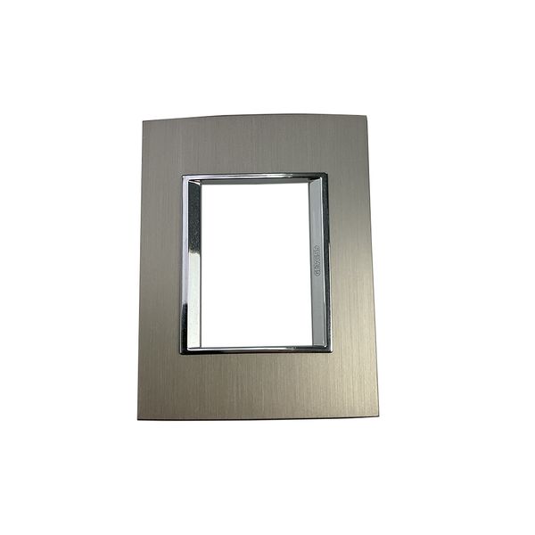 ACDC - Gewiss CHORUS LUX 3-Gang Cover Plate (Brushed Aluminium)