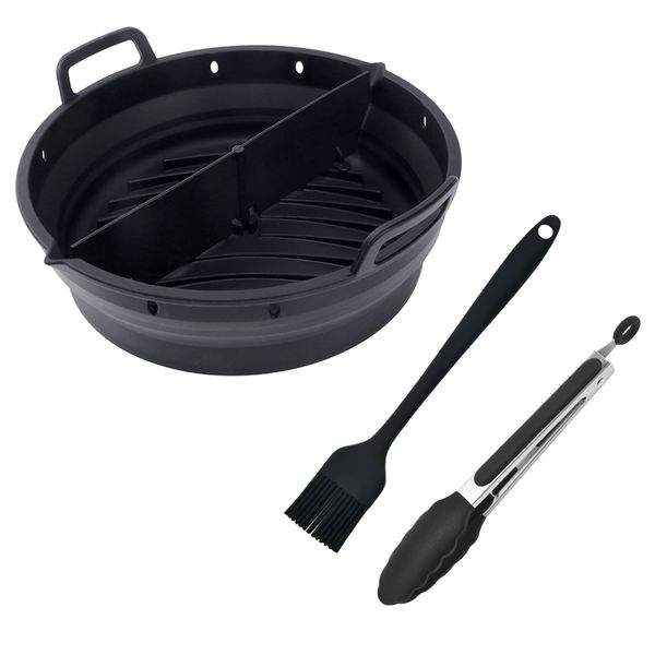 Silicone Air Fryer Liner With Silicone Clip And Brush