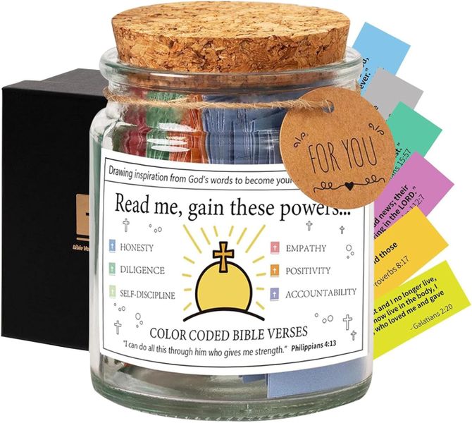 Bible Verse Jar, Scripture Prayer Cards Hope Jar,Prayer Jar (B)