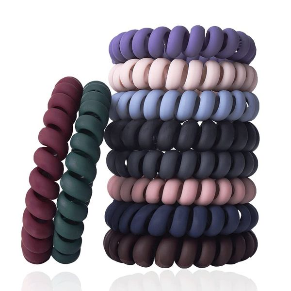 10-Piece Spiral Hair Ties Set, Medium Coil Elastic Hair Ties for Thick Hair