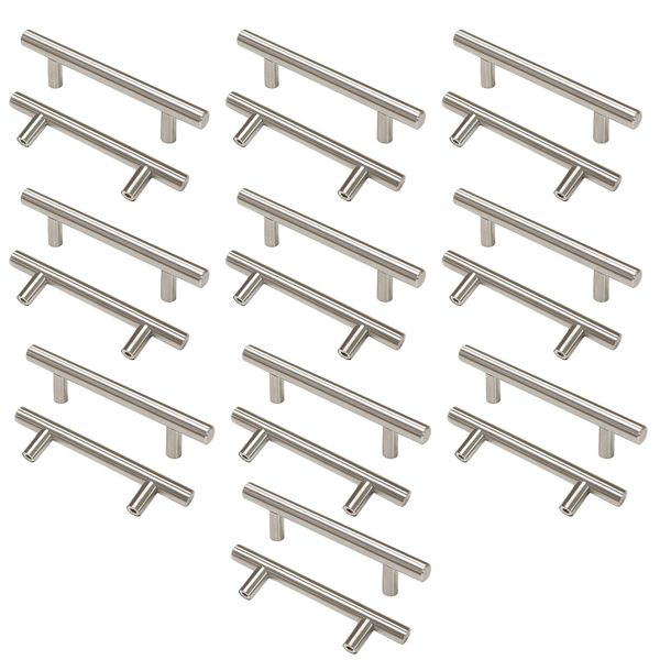 20 Pieces T Shape Glass Door Handles Rust Resistant Cabinet Pulls