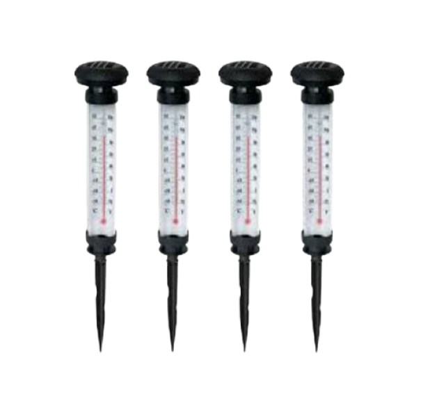 SamMag Biz-4 Pieces Solar Thermometer Lawn Lamp Outdoor Lighting Sensing