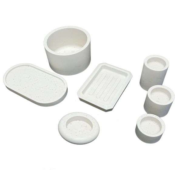 7 Piece NaturaCast Soap and Candle Holder Set