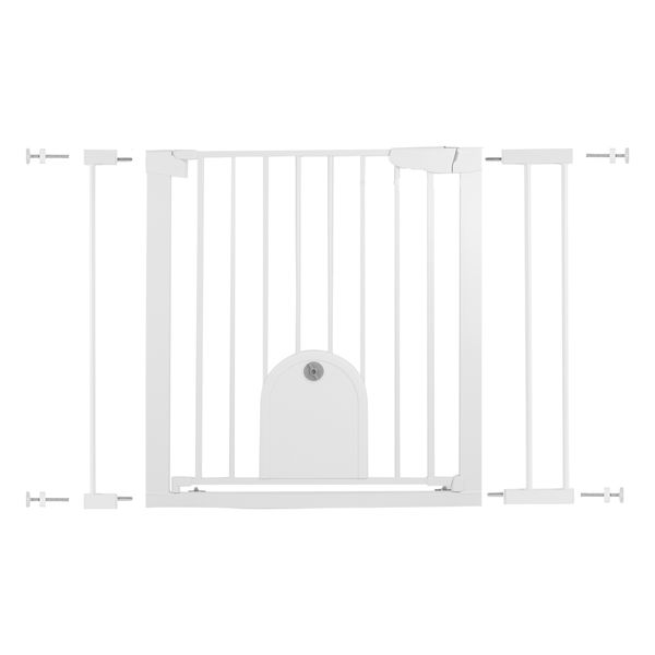 75cm-96cm Expandable Baby Safety Gate with Pressure Mount &amp; Small Pet Door