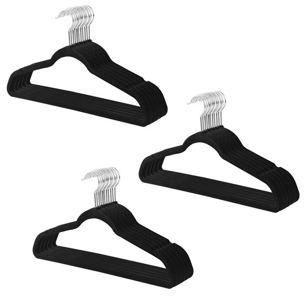 30 Pack Velvet Fabric Non Slip Space Saving Hangers