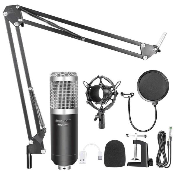 Condenser Microphone Kit With USB Sound Card Adapter