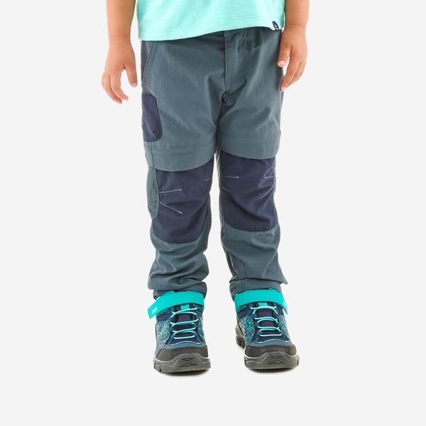 Quechua Kids' Convertible Hiking Trousers, 2-6 Years, MH500 - Grey &amp; Blue