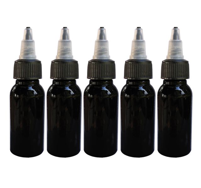 Set of 5 Black Tattoo Inks Bottles- 30ml each