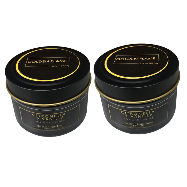 Scented Soy Massage Candles - Citronella &amp; Vanilla - 2 Pack